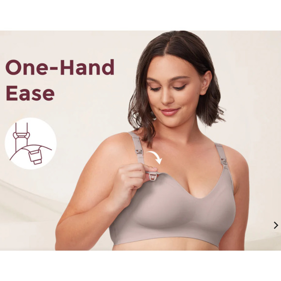 Momcozy Beige Seamless Nursing Bra Breastfeeding Size Large - Picture 3 of 7